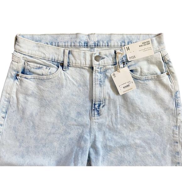 A.N.A High Rise Wide Leg Crop Lightwash Jeans 14 - Picture 4 of 13